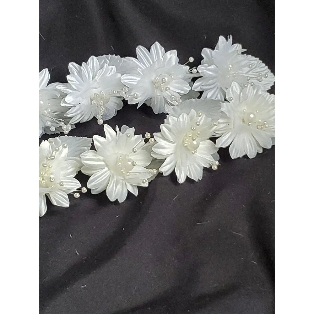 Wedding Floral Bundle Of 32 Pieces/white/Ivory/Iridescent/Picks/Stems/Flower/Lot